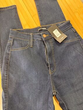 Fashion Nova Dark Indigo High-Rise Straight Jeans